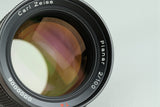 Contax Carl Zeiss Planar T* 100mm F/2 MMJ Lens for CY Mount *No 0000006* #23806A2