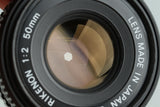 Ricoh 50mm F/2 for Pentax K #29356G42