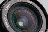 Nikon Nikkor 20mm F/3.5 Ais Lens #61593A6