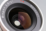 Contax Carl Zeiss Biogon T* 21mm F/2.8 Lens Modified to Leica M Mount #64133E6