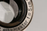 Leica Leitz Hektor 50mm F/2.5 Nickel Lens for Leica L39 #60108T