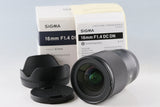 Sigma C 16mm F/1.4 DC DN Lens for Sony E With Box #63984L7